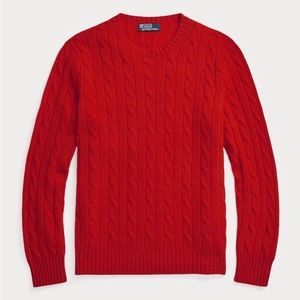 NWT Men’s Polo RL Cashmere Cable Knit Sweater - M